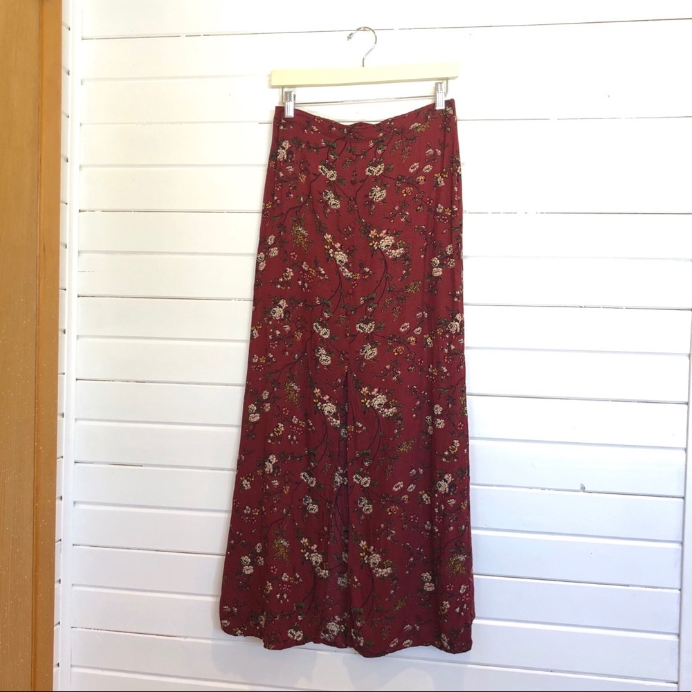 Floral high waisted maxi skirt
